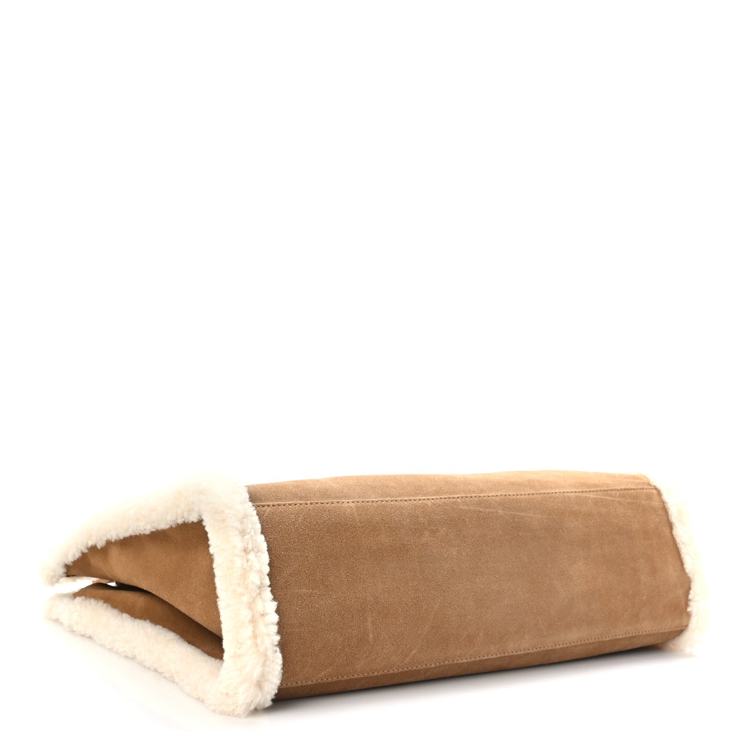 Telfar X UGG Suede Shearling Medium Shopping Bag Chestnut 4 of 8