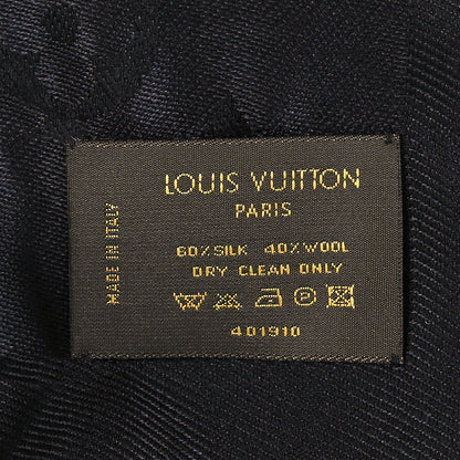 Louis Vuitton Silk Wool Monogram Shawl Black 4 of 4