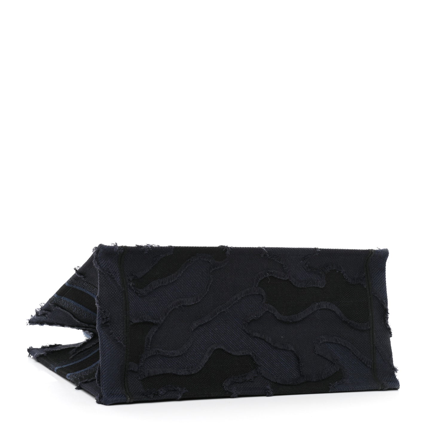 Canvas Embroidered Camouflage Book Tote Blue
