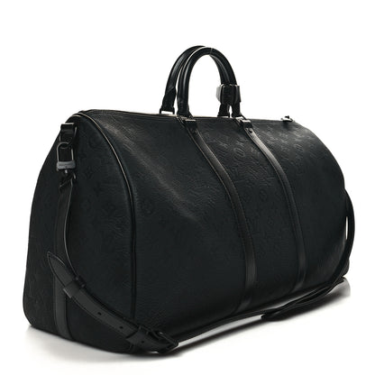 Louis Vuitton Taurillon Monogram Keepall Bandouliere 50 Black 3 of 12