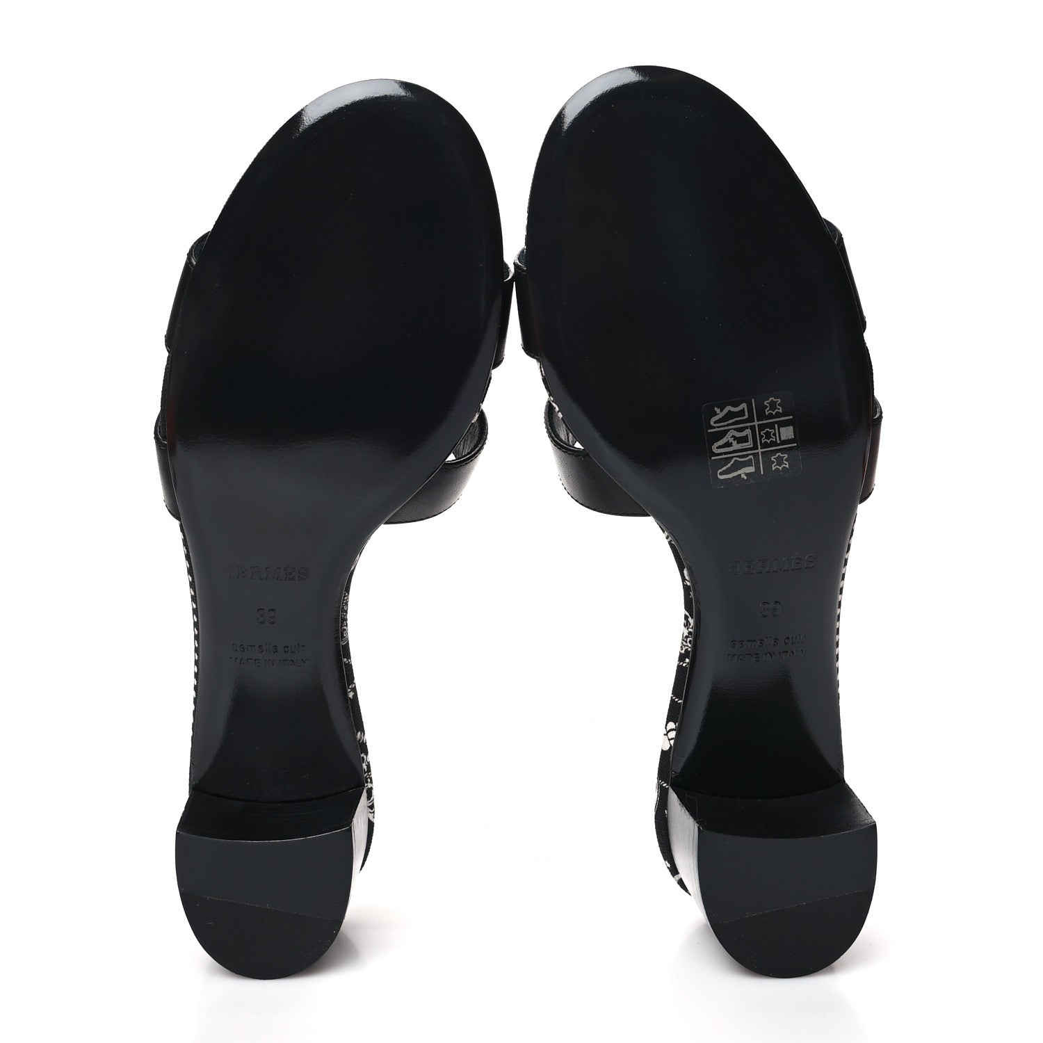 Hermes Calfskin Oasis Sandals 39 Black 5 of 9