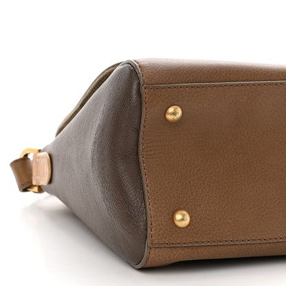 Fendi Calfskin Colorblock Anna Shoulder Bag Brown 8 of 9