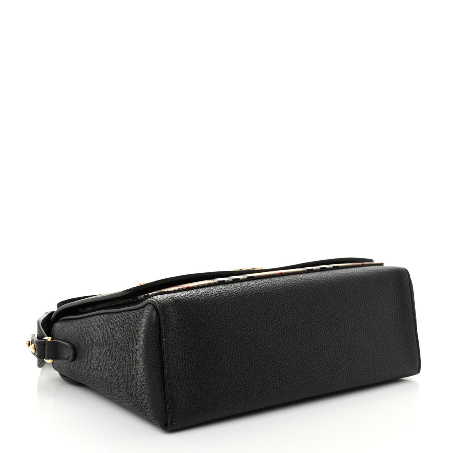 Grainy Calfskin Vintage Check Note Crossbody Bag Black