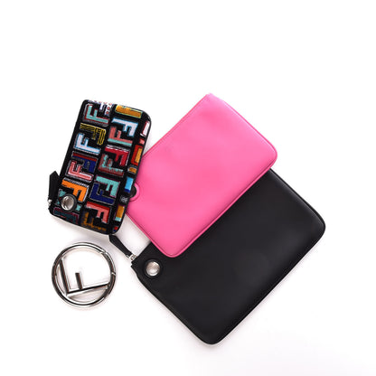 Fendi Calfskin Velvet F is Fun Fair Triplette Pouch Set Multicolor 5 of 9