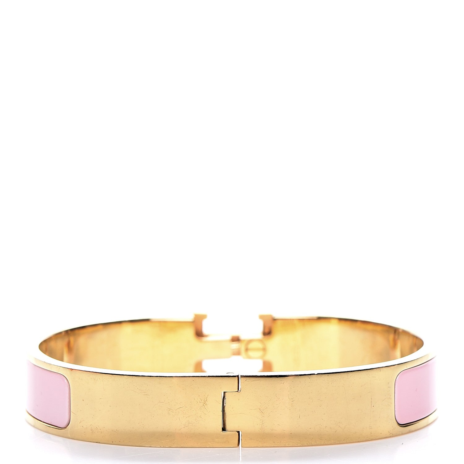 Hermes Enamel Narrow Clic Clac H Bracelet GM Rose Dragee 3 of 5