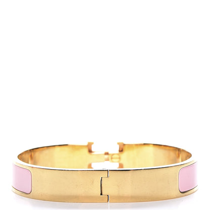 Hermes Enamel Narrow Clic Clac H Bracelet GM Rose Dragee 3 of 5