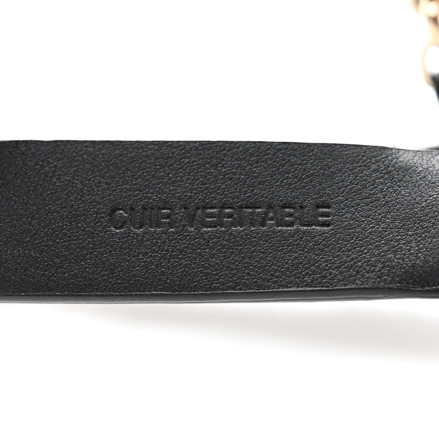 Lambskin Calfskin CC Chain Belt Suspenders 90 36 Black