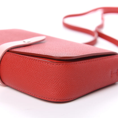 Celine Grained Shiny Calfskin Strap Clutch Scarlet 9 of 9