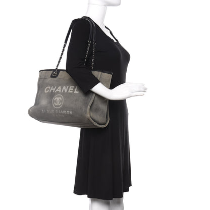 Chanel Canvas Small Deauville Tote Grey 2 of 11