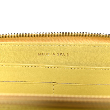 Chanel Lambskin Quilted Large Gusset Zip Around Wallet Yellow 7 of 12