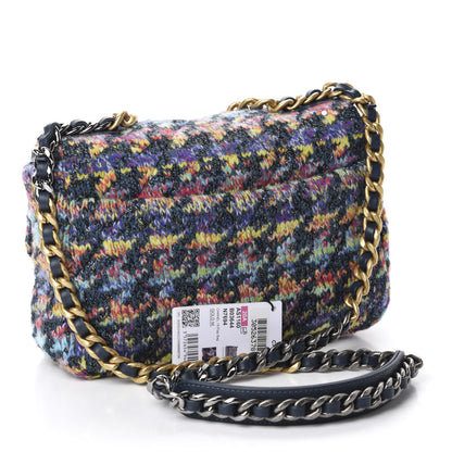 Chanel Tweed Quilted Medium Chanel 19 Flap Dark Multicolor 3 of 11