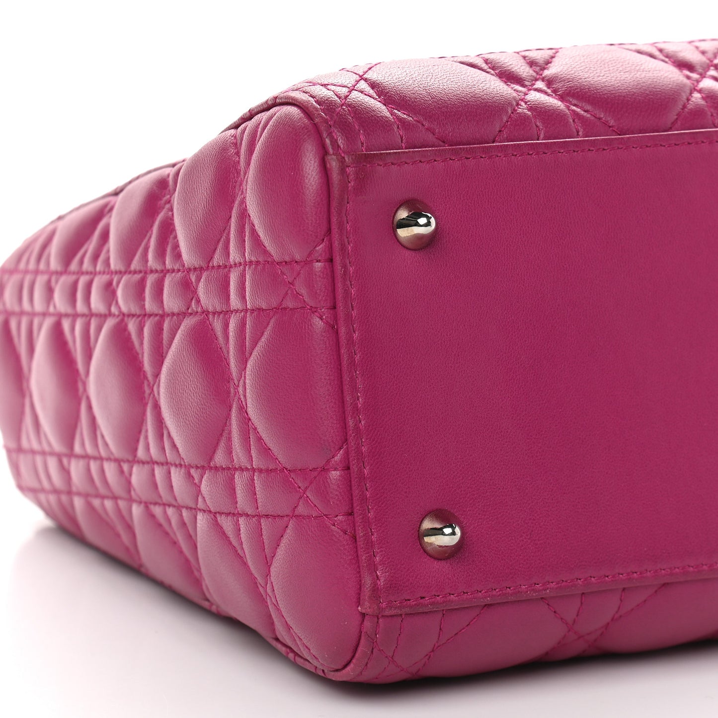 Lambskin Cannage Medium Lady Dior Fuchsia