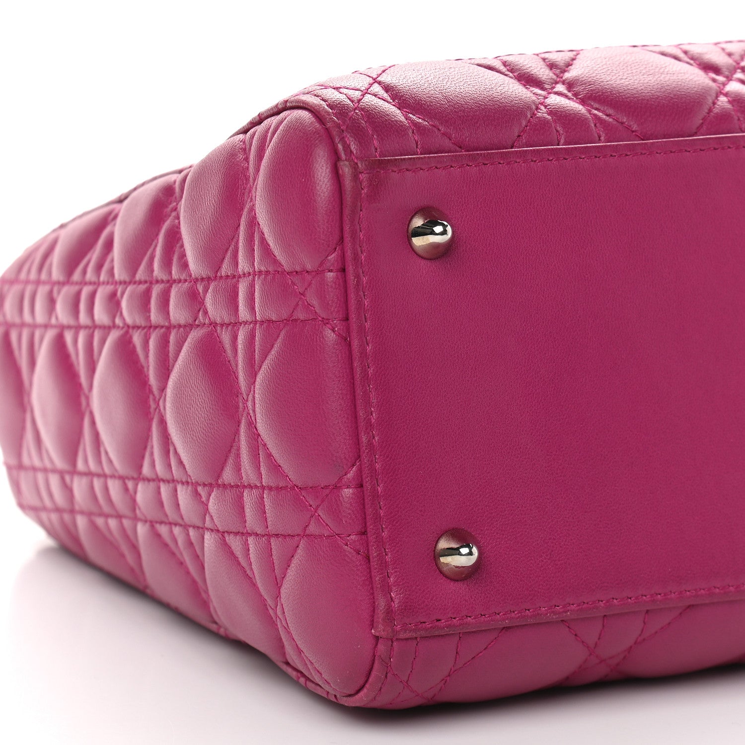 Christian Dior Lambskin Cannage Medium Lady Dior Fuchsia 4 of 10