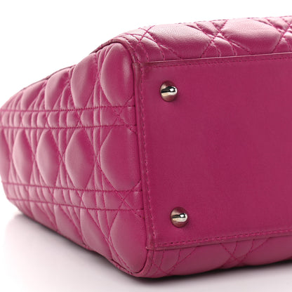 Christian Dior Lambskin Cannage Medium Lady Dior Fuchsia 4 of 10