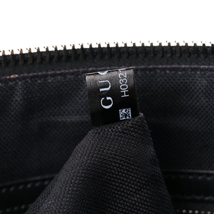Gucci GG Supreme Monogram Calfskin Web Flat Wristlet Black Grey 9 of 12