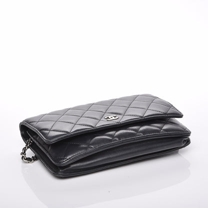 Chanel Lambskin Quilted Wallet On Chain WOC Black 4 of 8