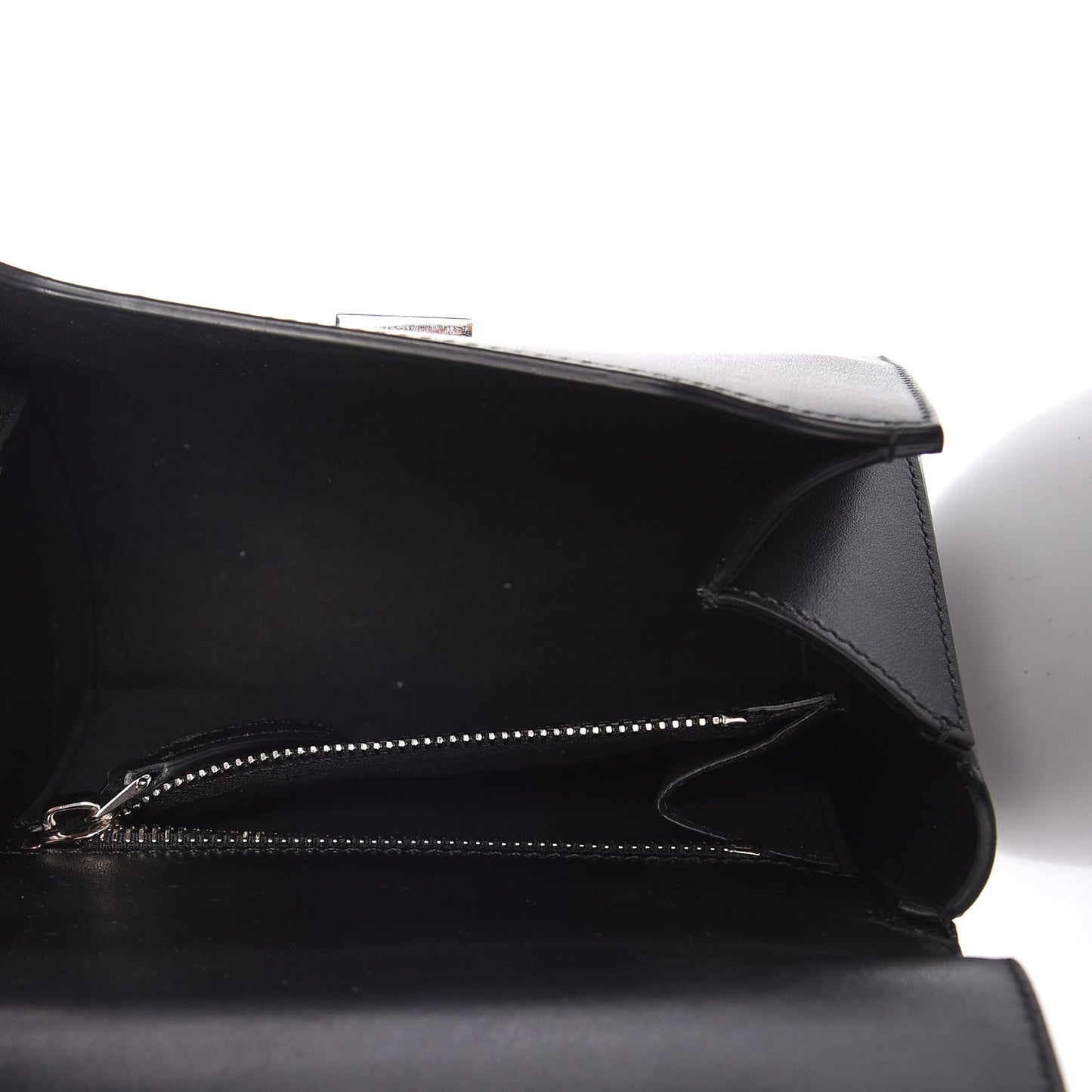 Calfskin Mini Pandora Box Logo Strap Crossbody Bag Black