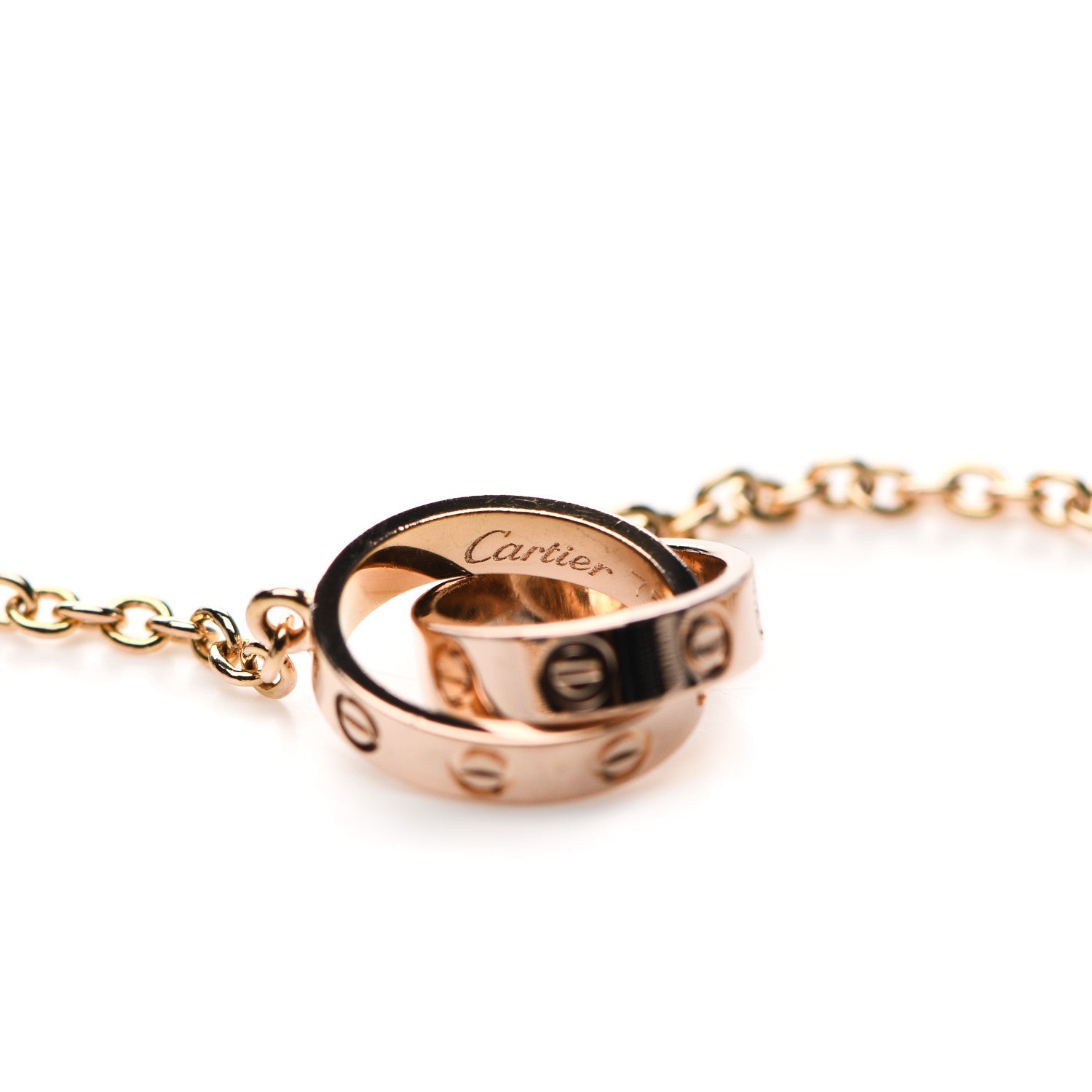Cartier 18K Pink Gold Interlocking LOVE Necklace 4 of 6
