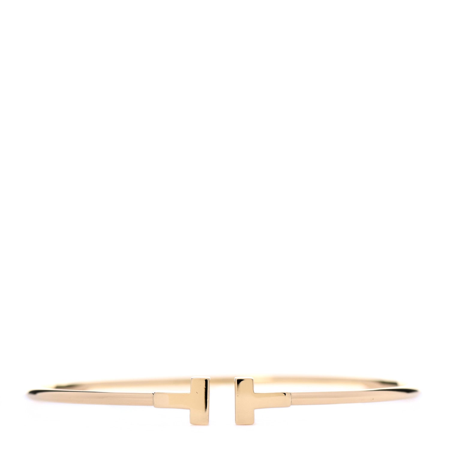 Tiffany 18K Yellow Gold Narrow T Wire Bracelet 1 of 5