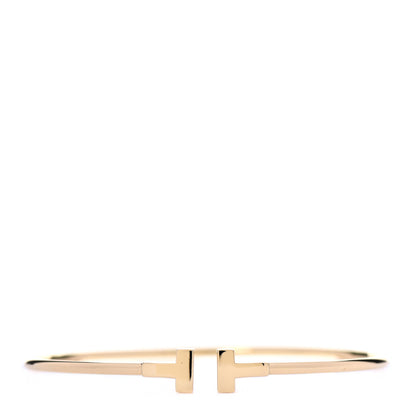 Tiffany 18K Yellow Gold Narrow T Wire Bracelet 1 of 5