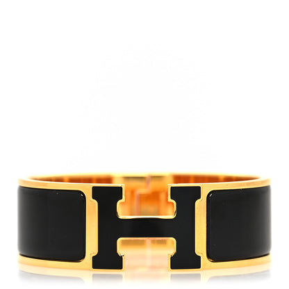 Hermes Enamel Wide Clic Clac H Bracelet PM Black 1 of 5