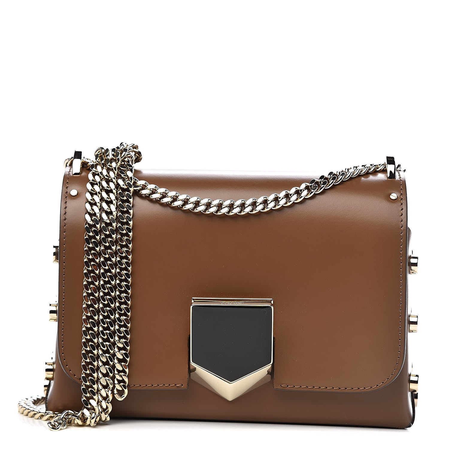 Jimmy Choo Spazzolato Lockett Petite Shoulder Bag Cacao 1 of 10