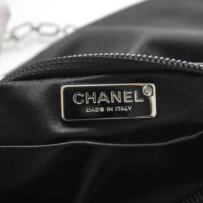 Chanel Satin Diamante Evening Clutch Bag Black 8 of 8