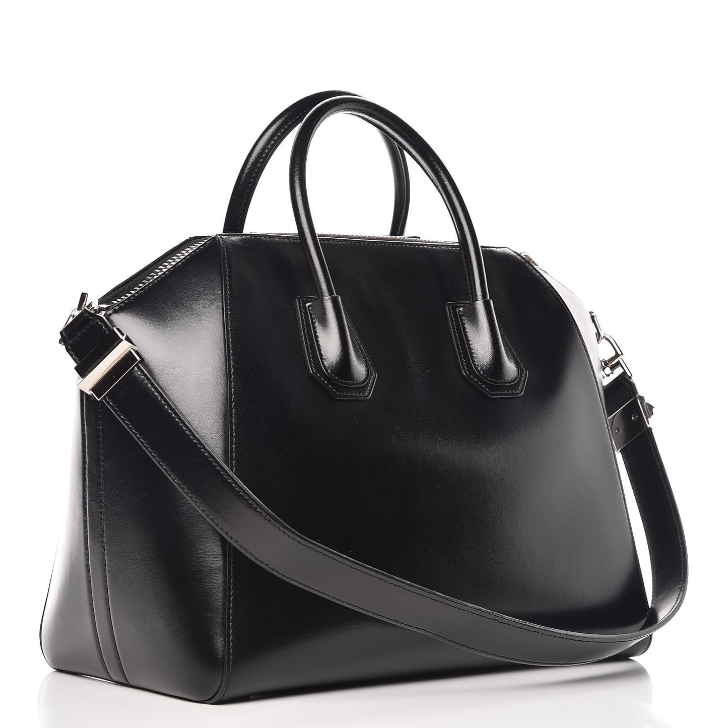 Shiny Lord Calfskin Medium Antigona Black