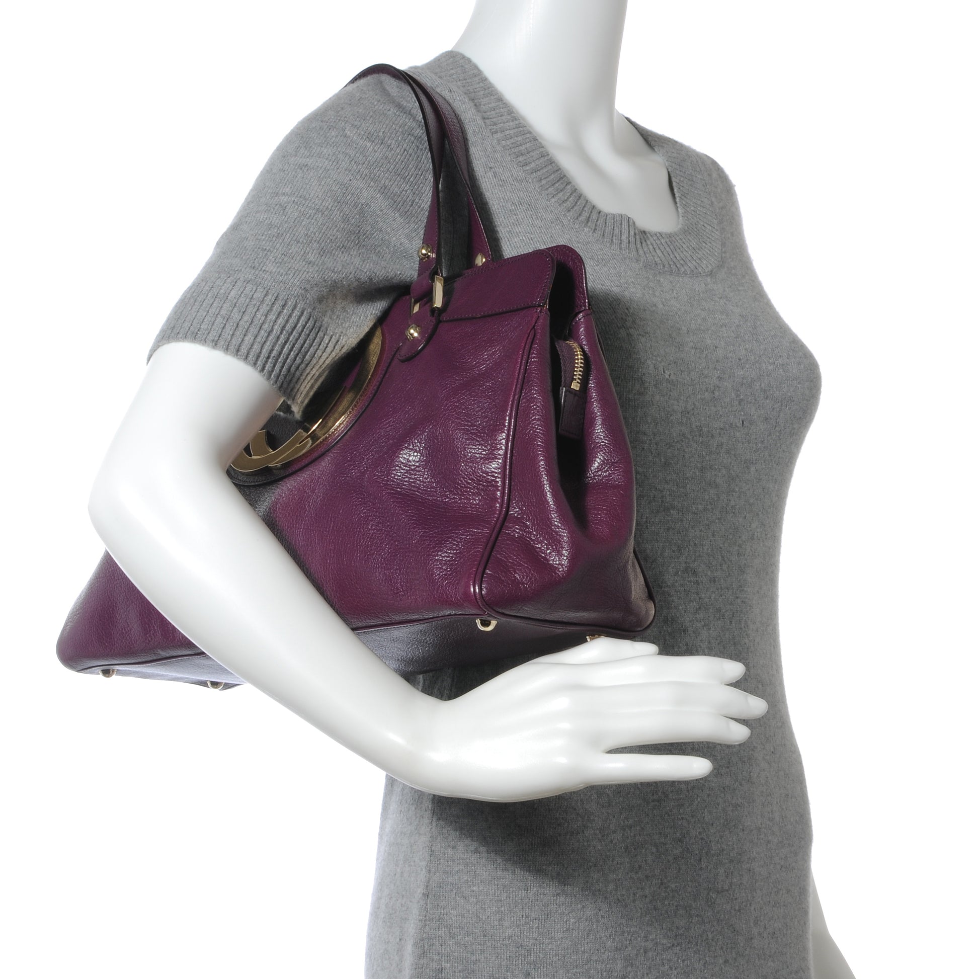 Gucci Leather Blondie Satchel Purple 2 of 8