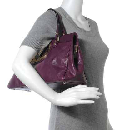 Gucci Leather Blondie Satchel Purple 2 of 8