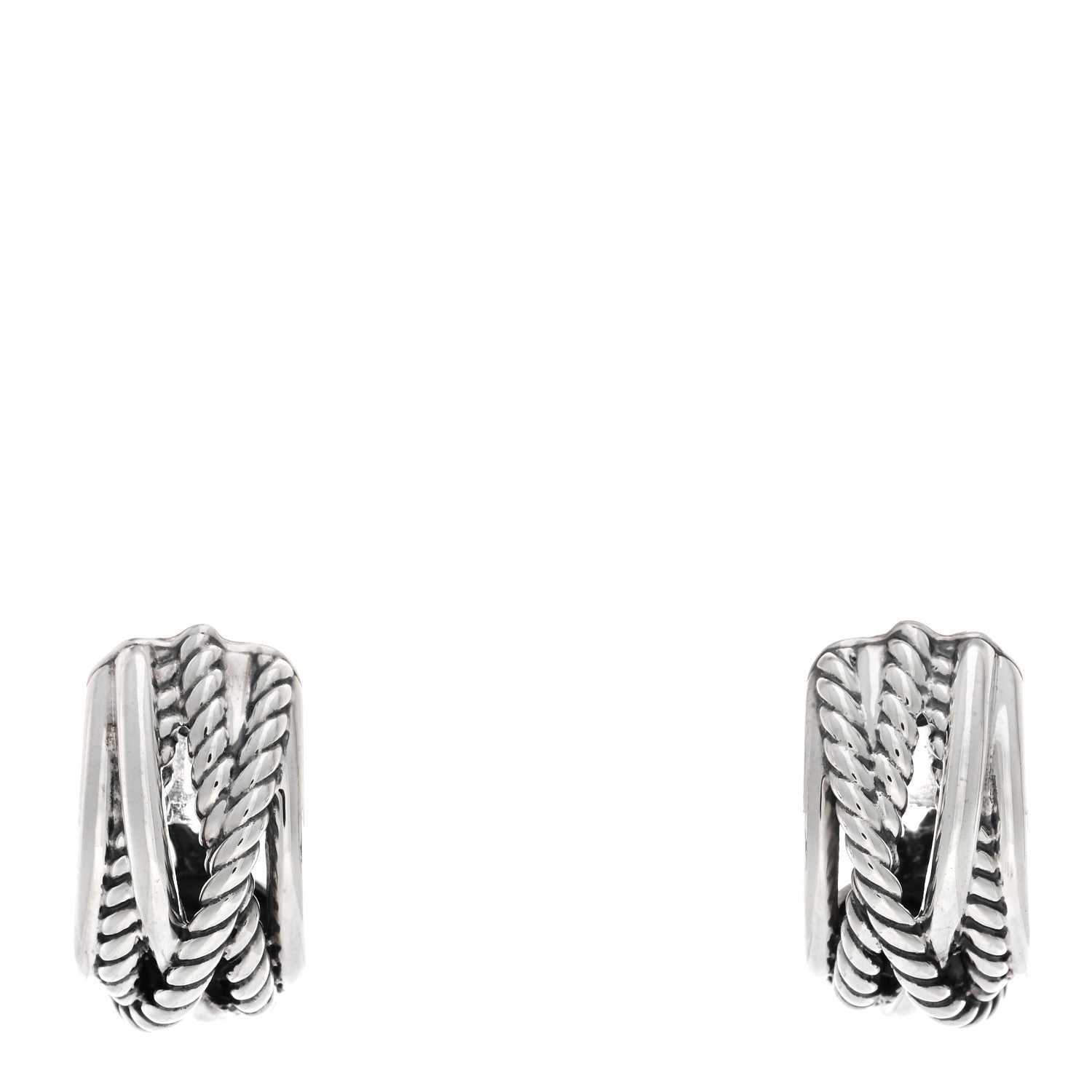 David Yurman Sterling Silver Crossover Shrimp Earrings 1 of 4