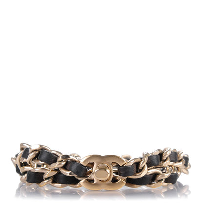 Chanel Lambskin CC Turnlock Chain Bracelet Black Gold 1 of 5
