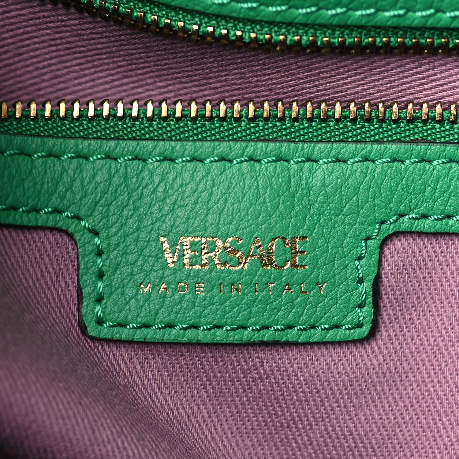 Versace Grained Calfskin La Medusa Bucket Bag Green 6 of 8