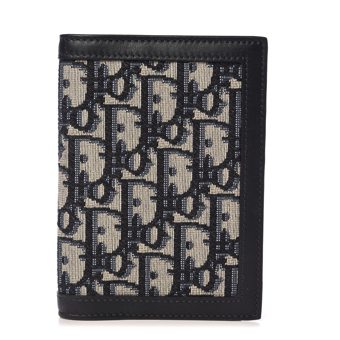 Calfskin Oblique Passport Holder Blue