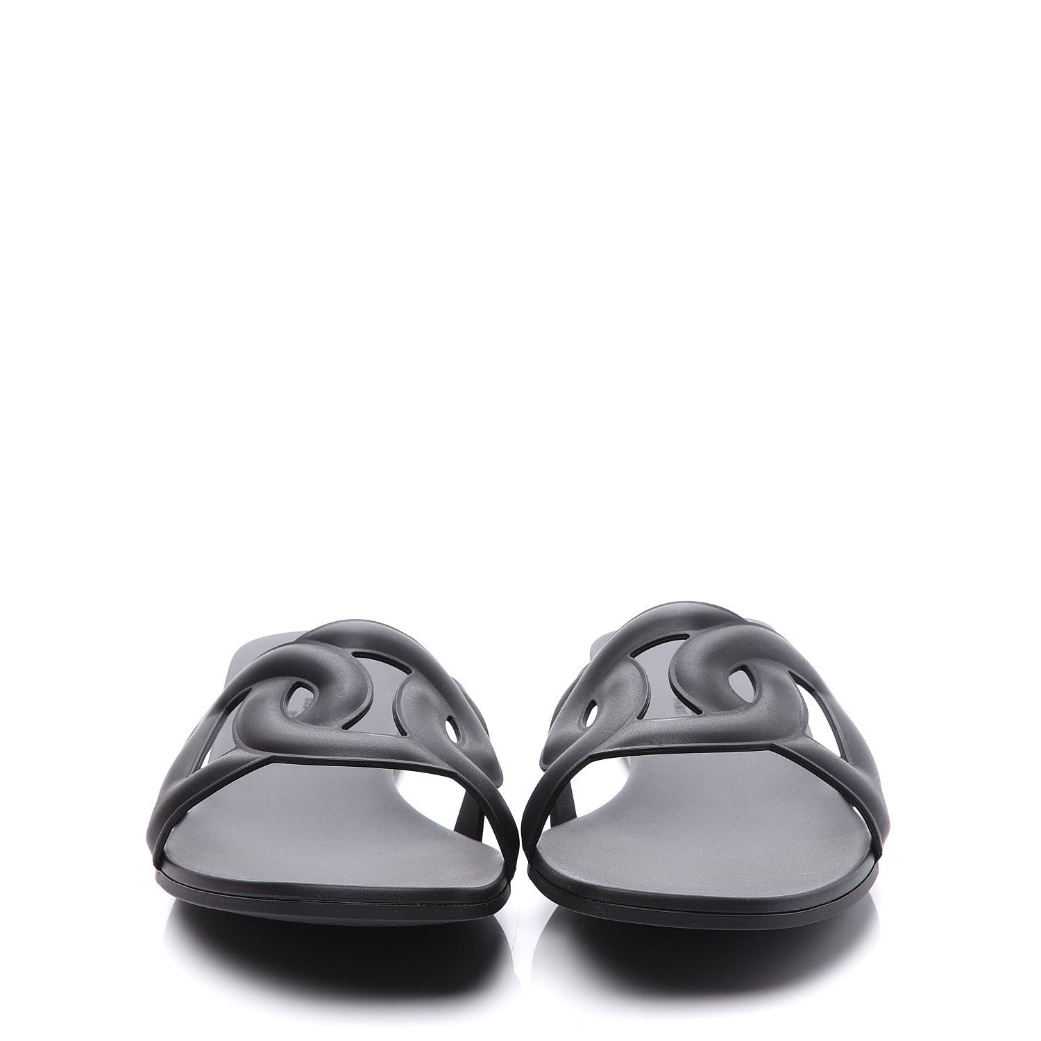 Hermes Rubber Aloha Sandals 40 Black 3 of 10