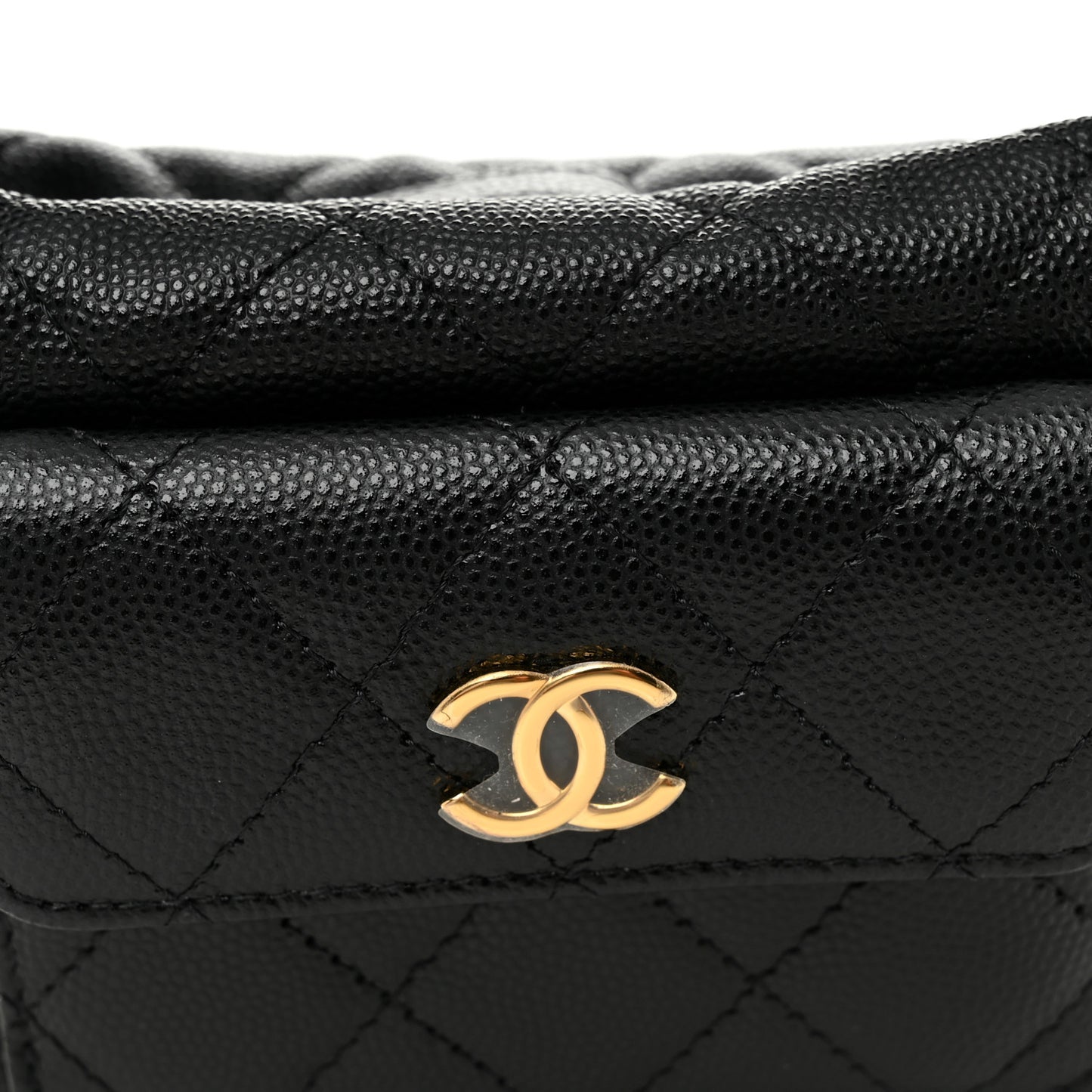 Caviar Quilted Polly Pocket Pouch Hobo Black