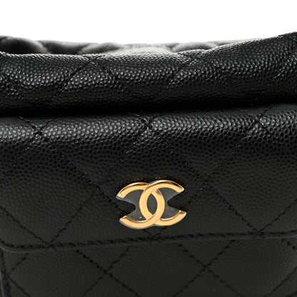 Chanel Caviar Quilted Polly Pocket Pouch Hobo Black 8 of 10