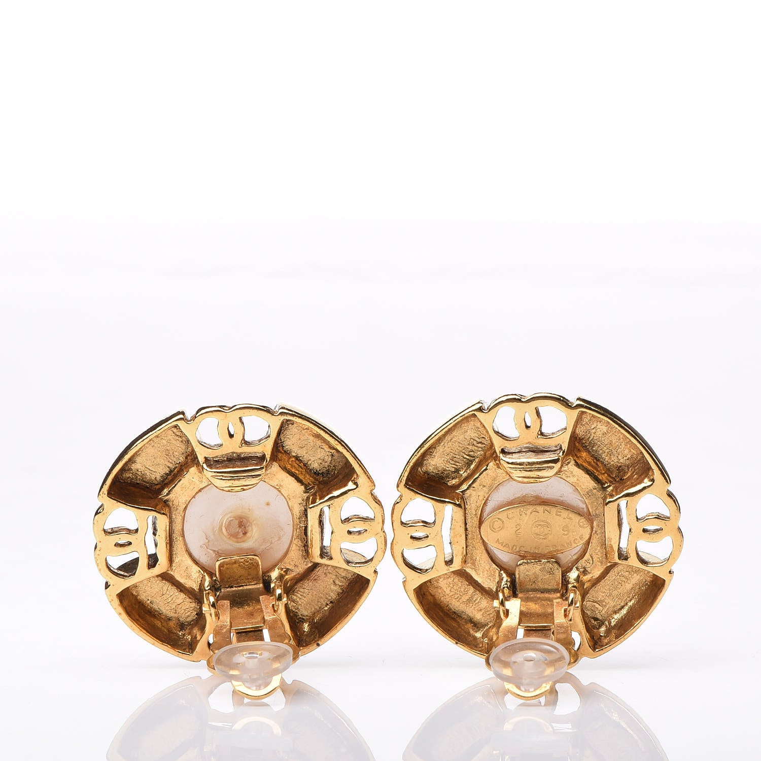 Chanel Pearl Clip On Earrings Gold 5 of 5