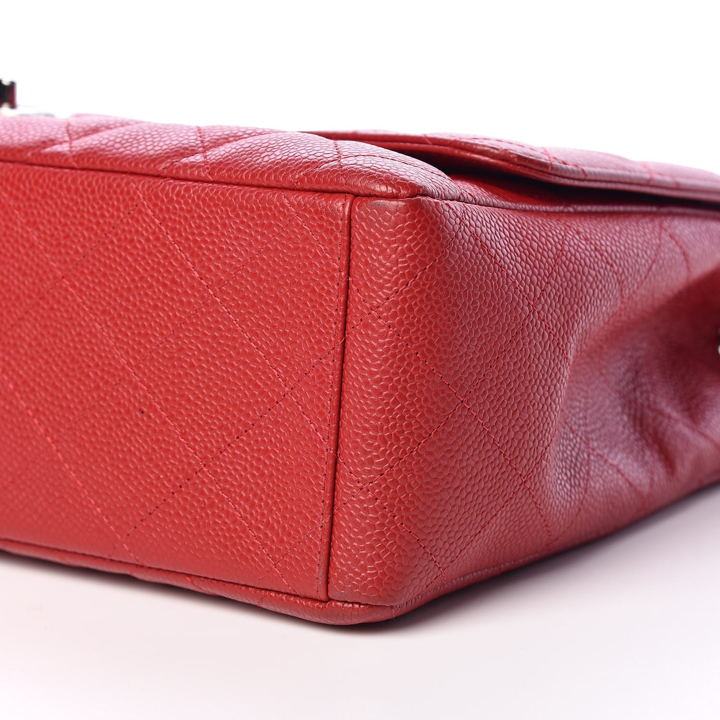 Caviar Quilted Maxi Single Flap Red