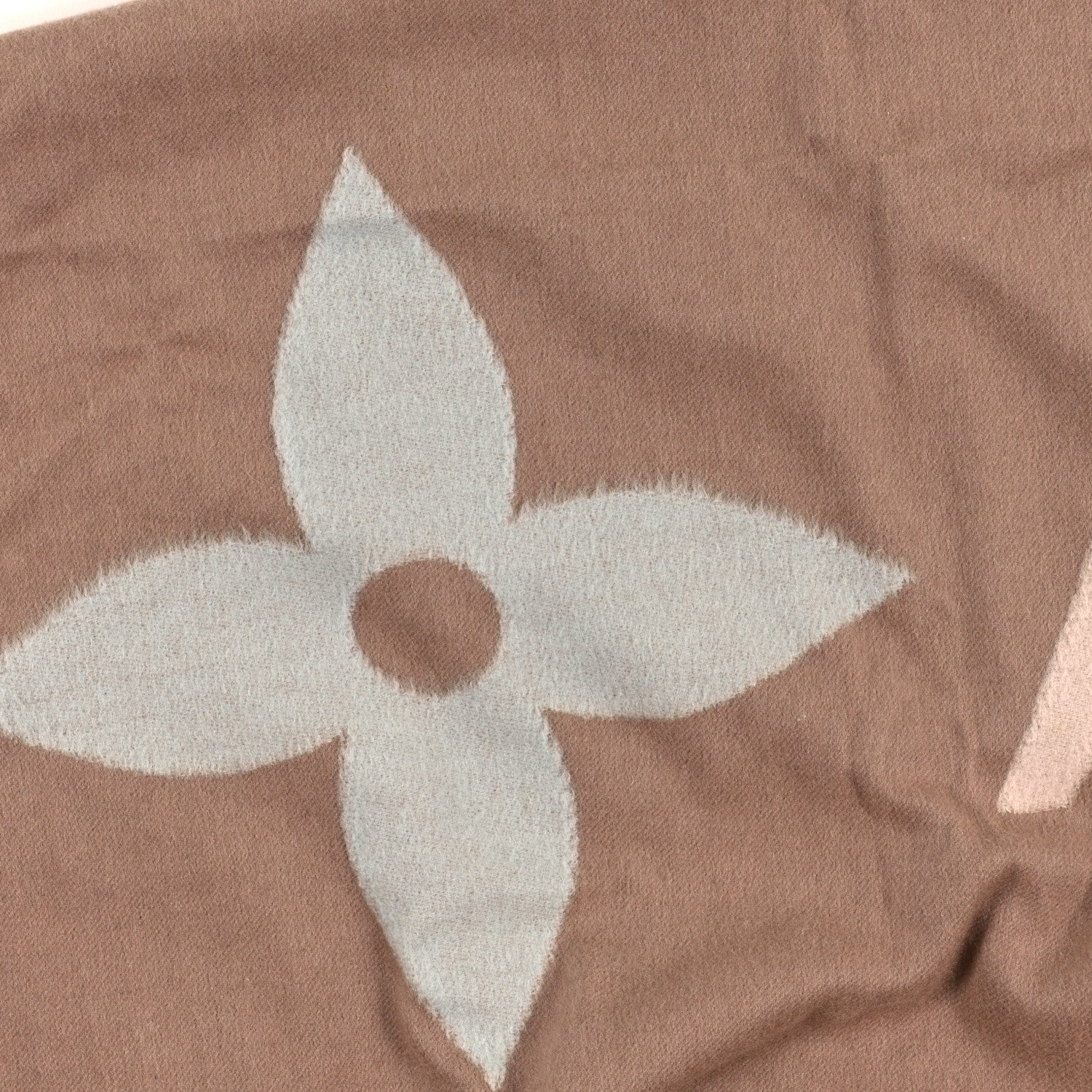 Louis Vuitton Cashmere Wool Oversized Monogram The Ultimate Scarf Latte 4 of 4