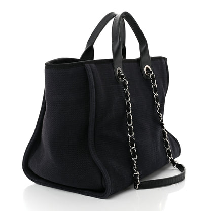 Chanel Mixed Fibers Medium Deauville Tote Dark Blue 4 of 11