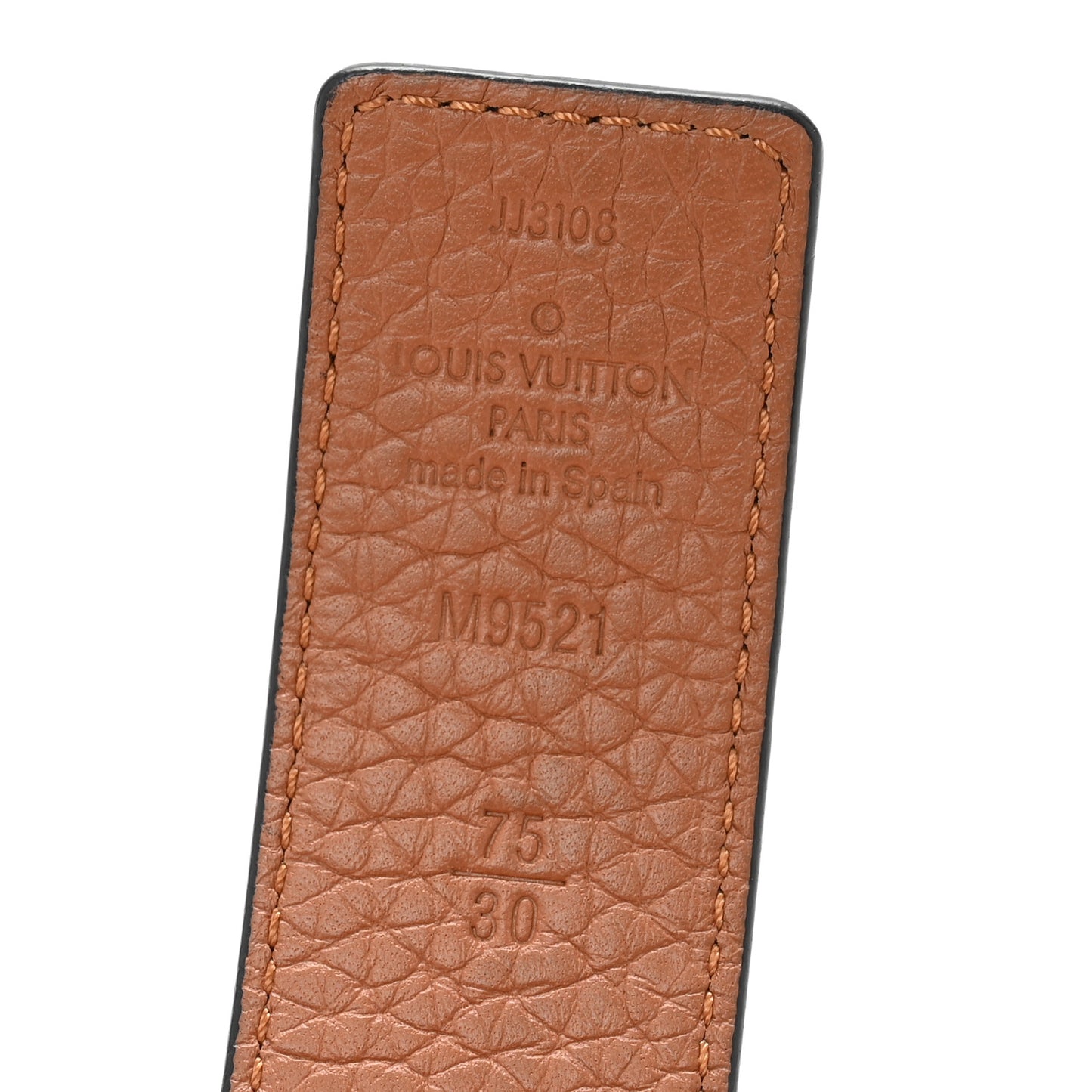 Taurillon Calfskin 30mm LV Initiales Reversible Belt 75 30 Black