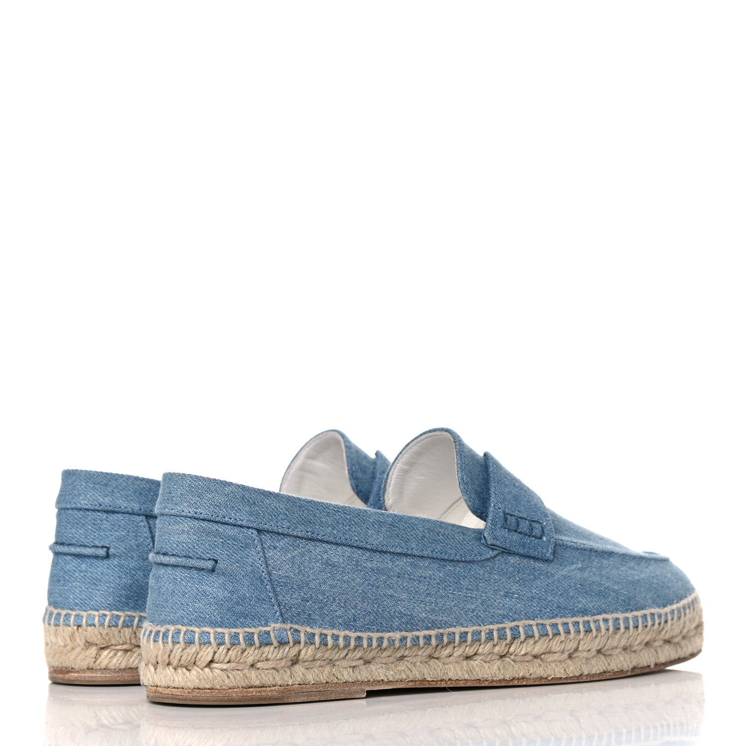 Hermes Denim Canvas Womens Trip Espadrilles 39 Bleu Clair 4 of 7
