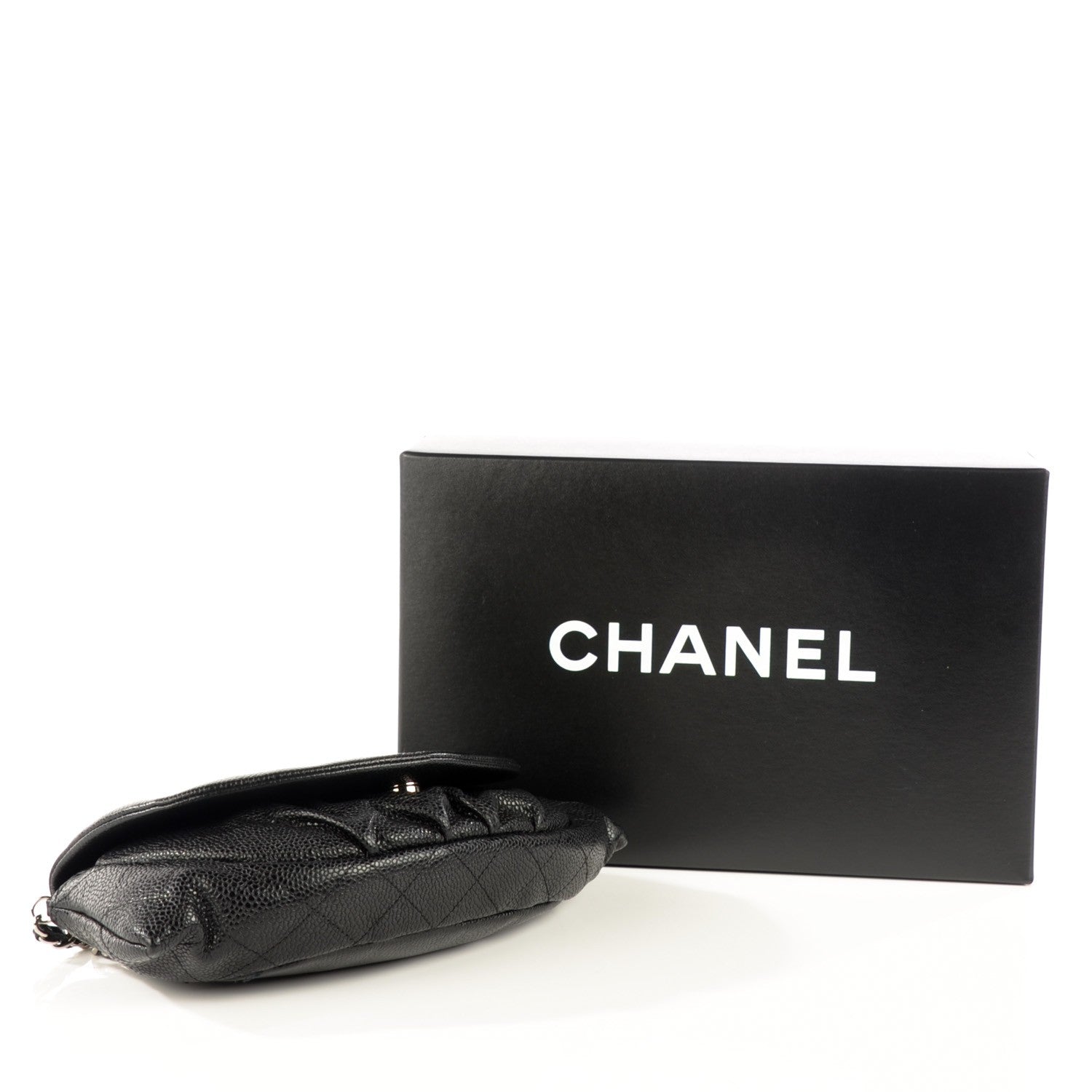 Chanel Caviar Half Moon Wallet On Chain WOC Black 4 of 8