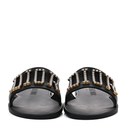 Christian Dior Matte Calfskin Pearl Dio(r)evolution Slide Sandals 39 Black 2 of 6