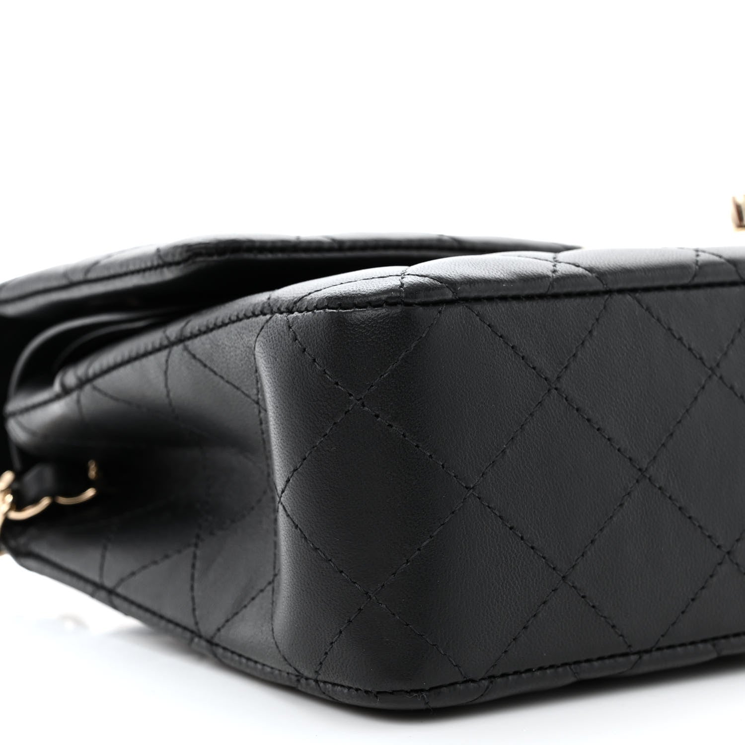 Chanel Lambskin Quilted Medium Double Flap Black White 9 of 11