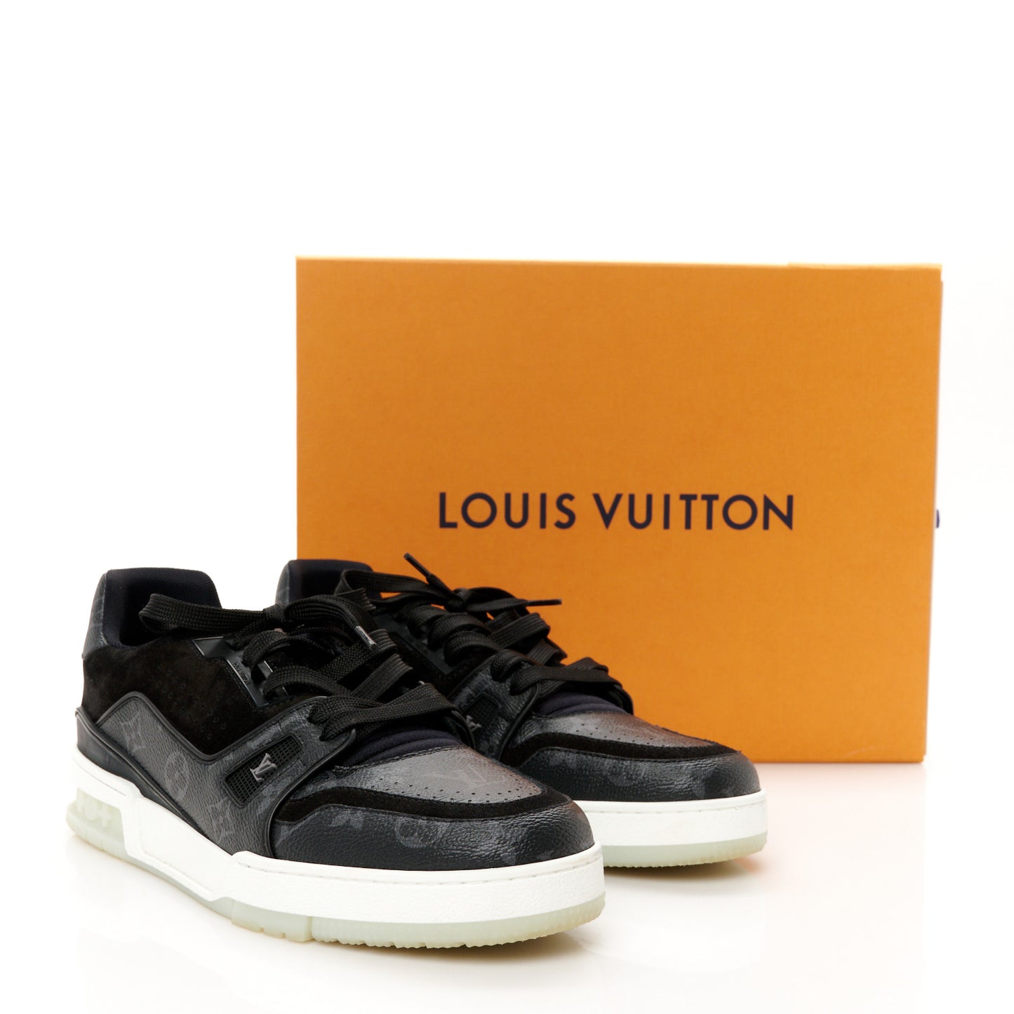 Monogram Eclipse Mens LV Trainer Sneakers 11 Black 8 Black