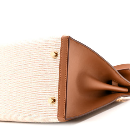 Hermes Toile H Swift Kelly Sellier 28 Ecru Gold 10 of 11