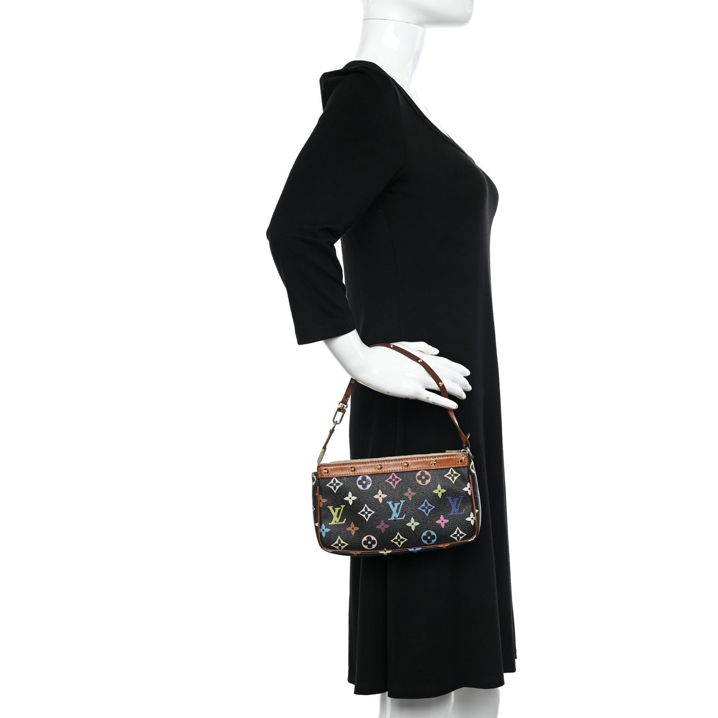 Monogram Multicolor Pochette Accessories Black