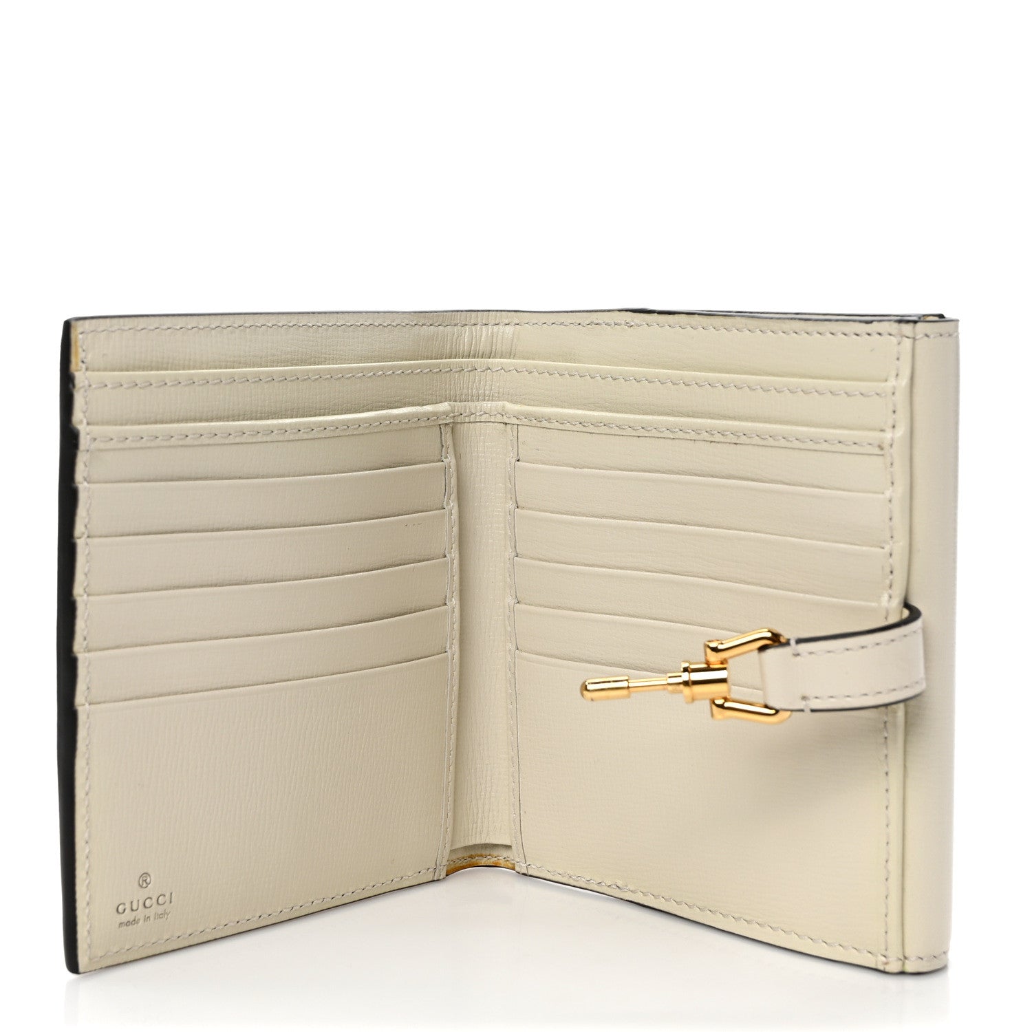 Gucci GG Supreme Monogram Textured Calfskin Web Jackie 1961 French Flap Wallet Beige Ebony Mystic White 5 of 8